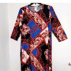 JAMIE & LAYLA Graphic baroque print dress 3/4 sleeves